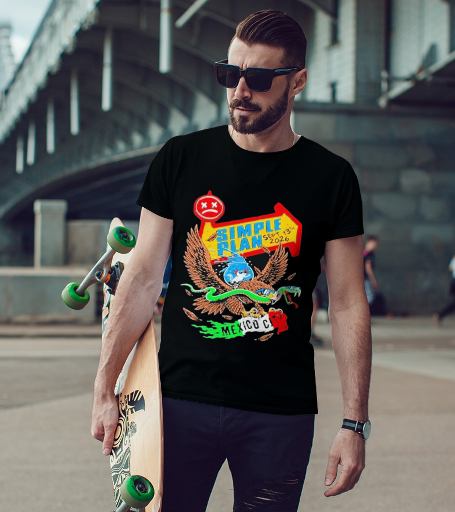 Simple Plan Vans Warped Tour Sep 13 2026 Mexico City Event T-Shirt