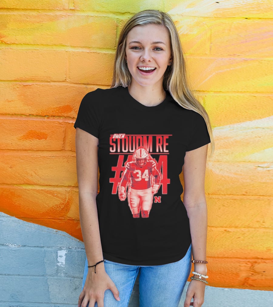 Owen Stoudmire 34 Nebraska Cornhuskers Football Player T-Shirt