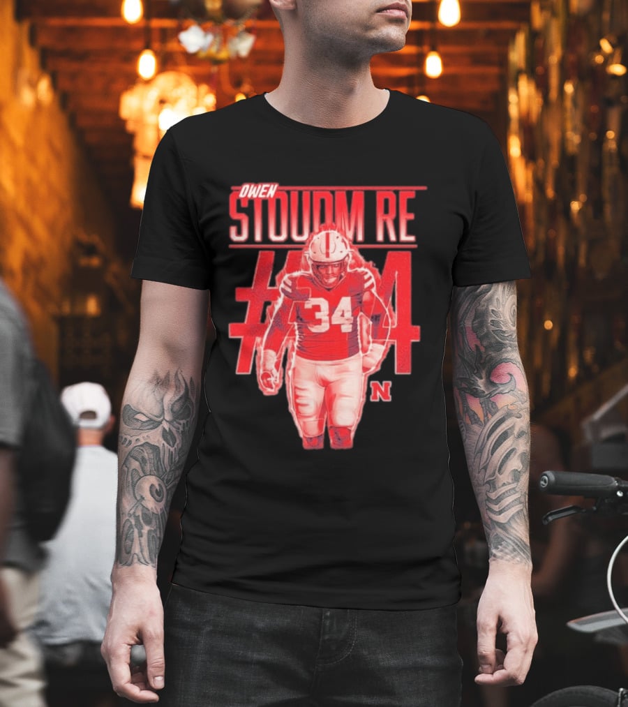 Owen Stoudmire 34 Nebraska Cornhuskers Football Player T-Shirt