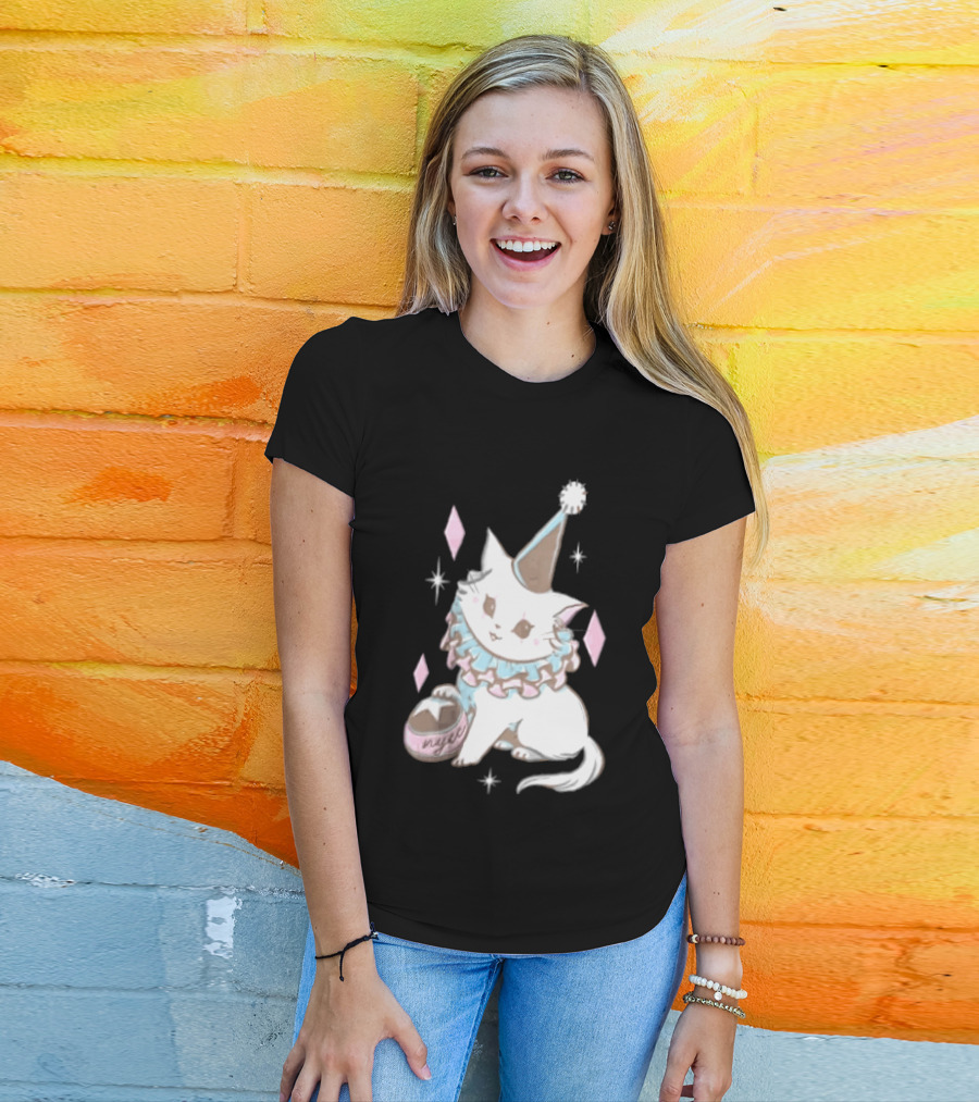 Popverse Superfans NYCC 2026 Mock Neck Cat Clown Nyeee T-Shirt