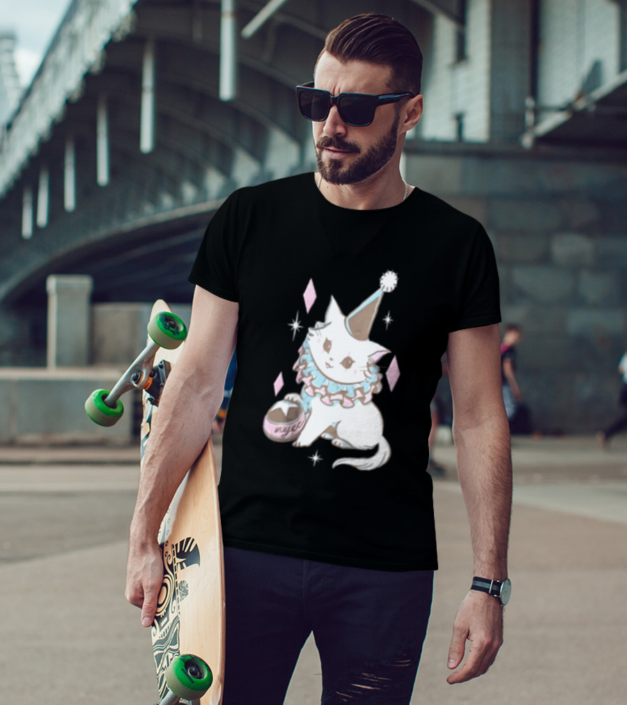 Popverse Superfans NYCC 2026 Mock Neck Cat Clown Nyeee T-Shirt