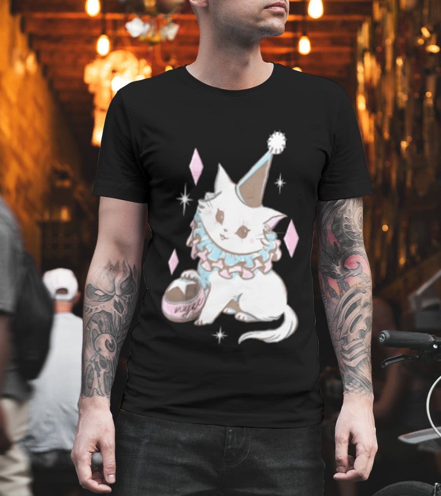 Popverse Superfans NYCC 2026 Mock Neck Cat Clown Nyeee T-Shirt