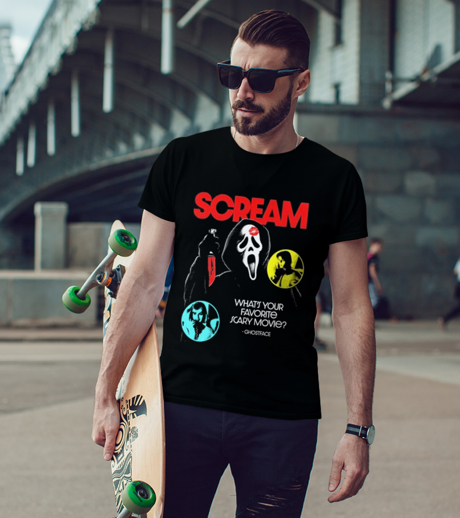 Scream Ghostface What's Your Favorite Scary Movie? T-Shirt