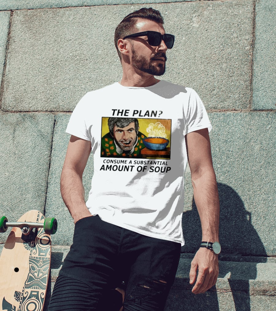The Plan Consume A Substantial Amount Of Soup Retro Style Comic T-Shirt