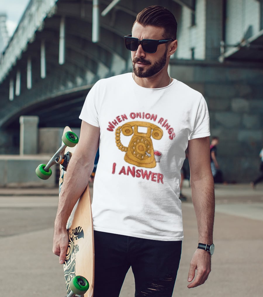 When Onion Rings I Answer Retro Telephone Humor T-Shirt