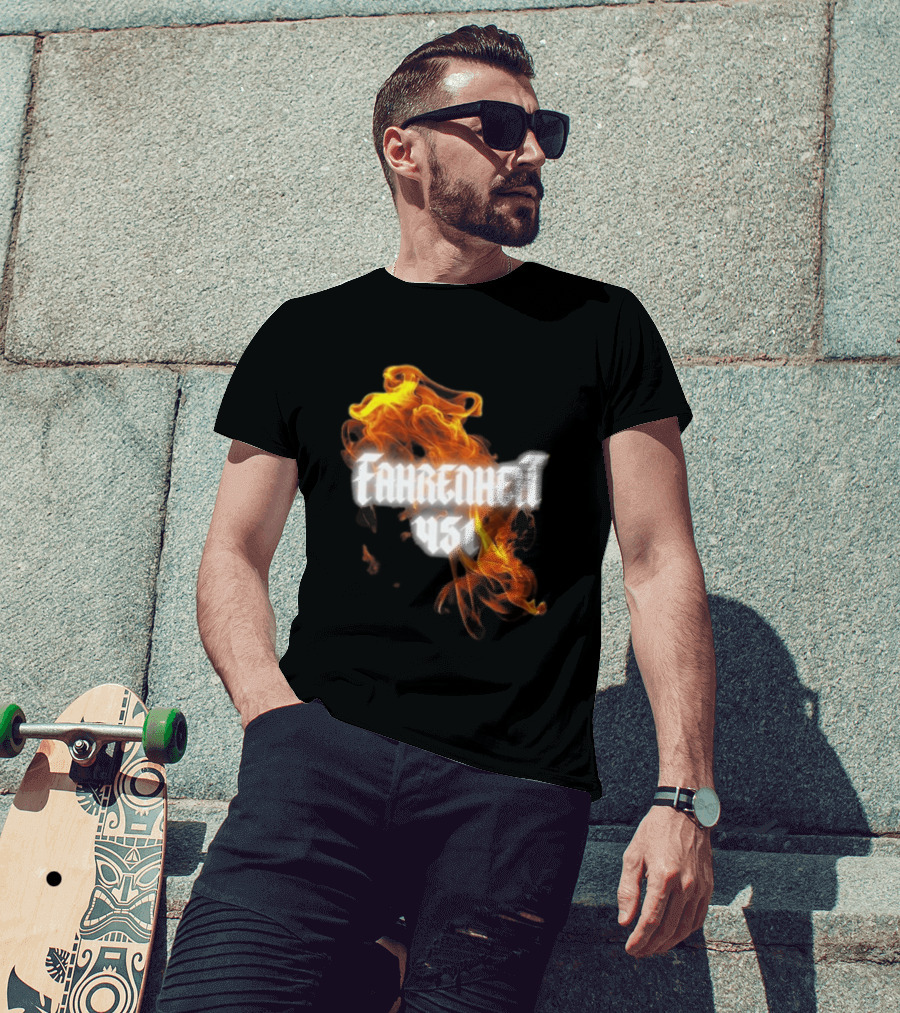 Fahrenheit 451 I'm With The Banned Books World Tour 2026 Flames T-Shirt