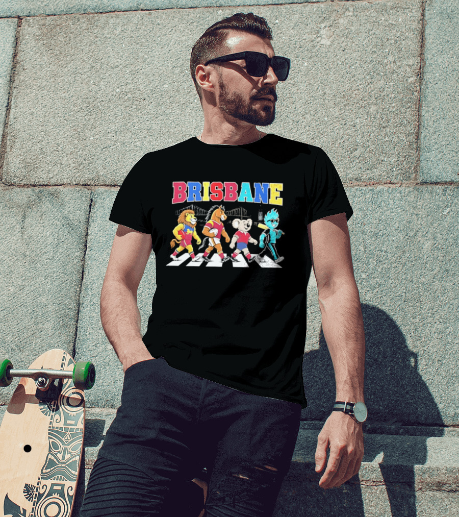 Brisbane Lions Koala Characters Abbey Road Crossing T-Shirt