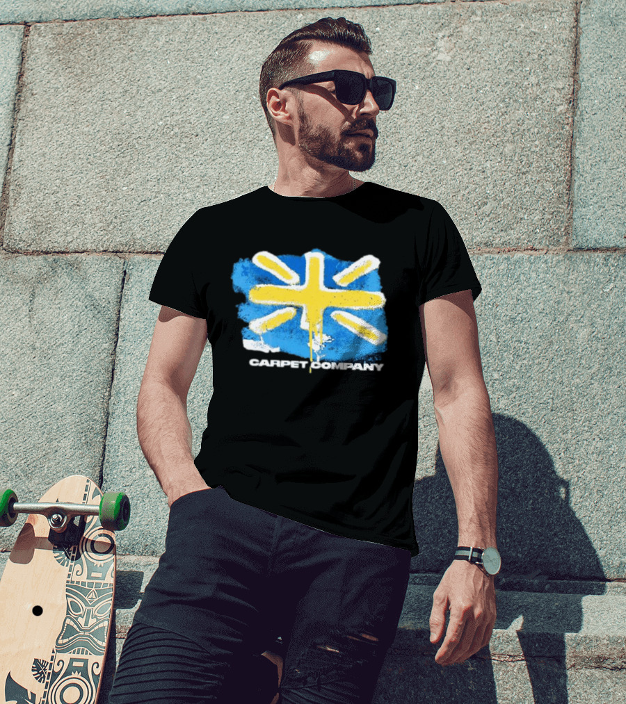 Carpet Company Union Jack Blue Yellow Cross T-Shirt