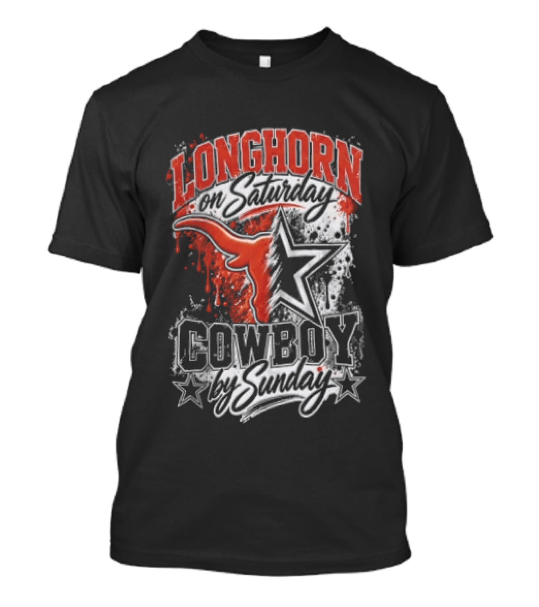 Longhorn On Saturday Cowboy By Sunday Texas Football Fan Gear T-Shirt