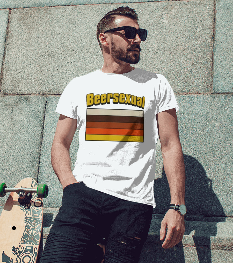 Beersexual Striped Flag With Bold Earth Tones T-Shirt