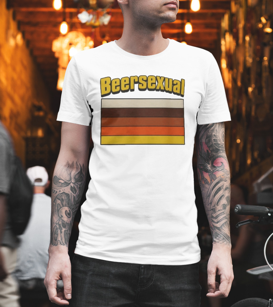 Beersexual Striped Flag With Bold Earth Tones T-Shirt