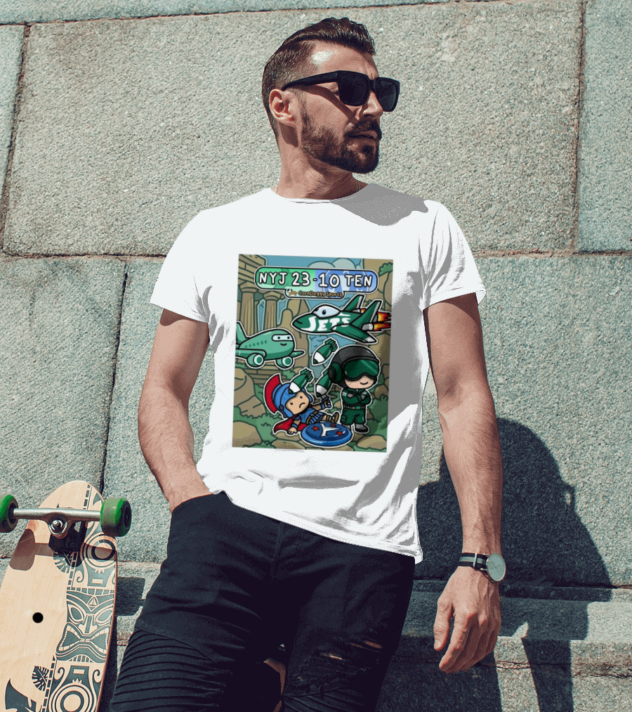 NYJ 23 10 TEN CornDoggy Sports New York Jets Tennessee Titans Fan T-Shirt