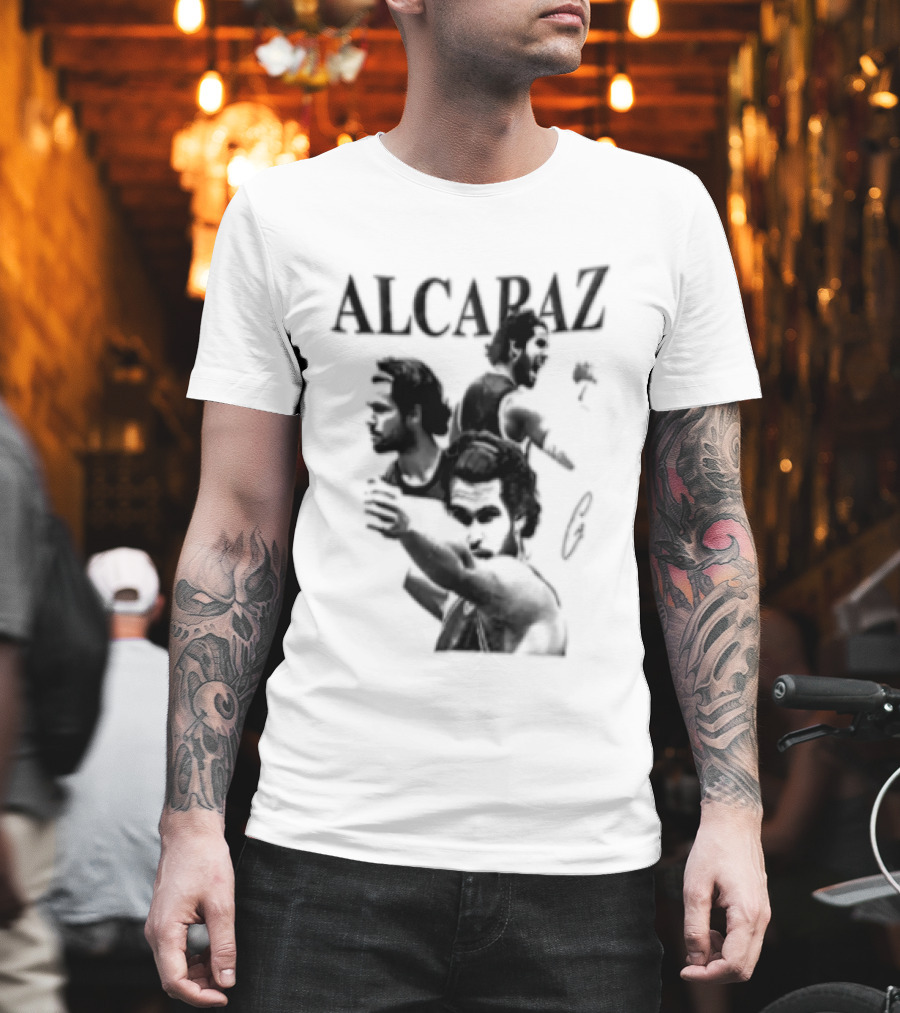 Alcaraz Tennis Player Silhouette US Open Champion T-Shirt