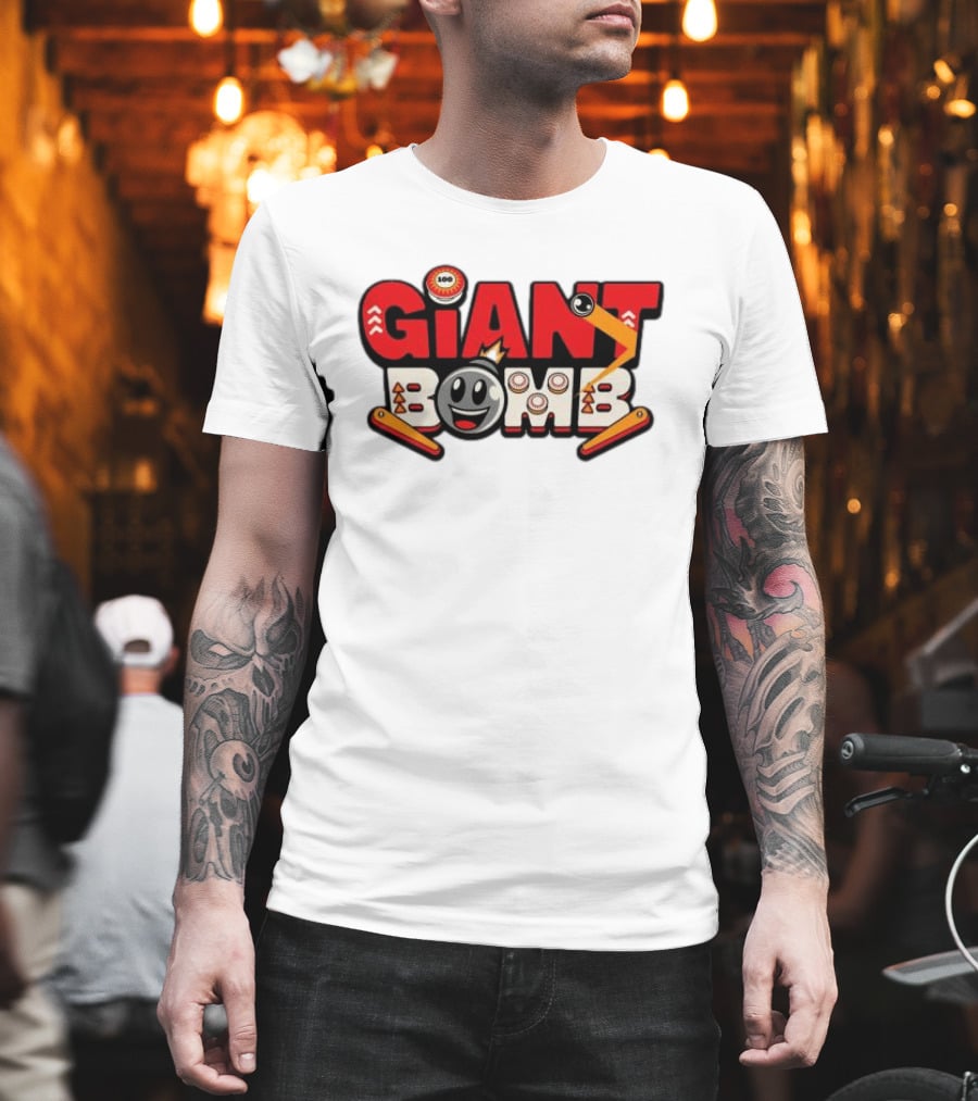 Giant Bomb Pinball Arcade Game Logo Retro Style Hat T-Shirt
