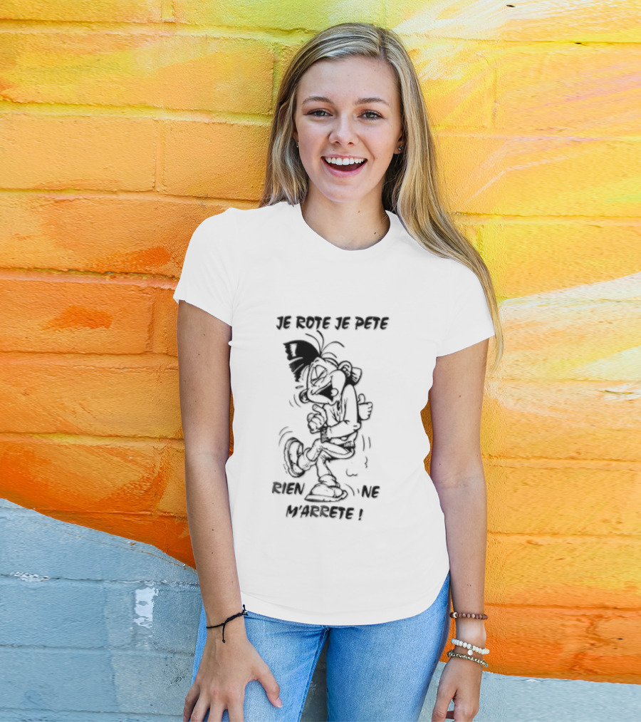 Je Rote Je Pete Rien Ne M'arrête Cartoon Caricature Dancing T-Shirt