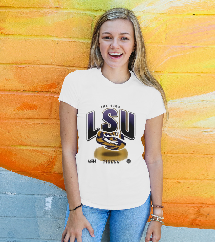 LSU Tigers Est. 1860 Bold Letter Tiger T-Shirt