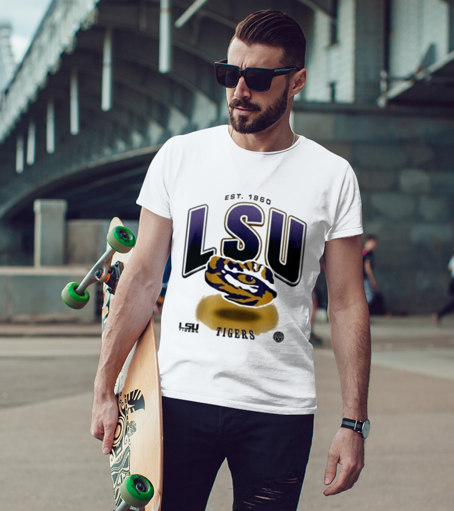 LSU Tigers Est. 1860 Bold Letter Tiger T-Shirt