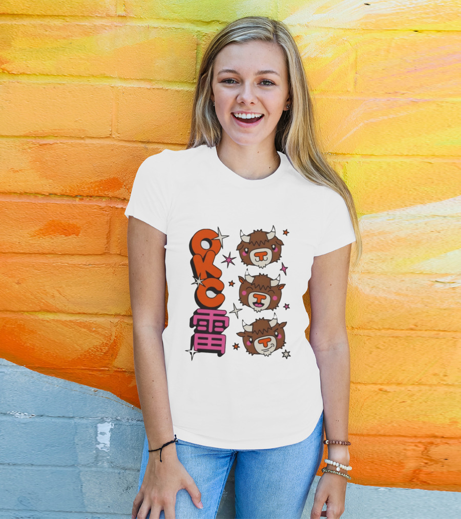 OKC Thunder Kawaii Bison Buffalo NBA Japan T-Shirt