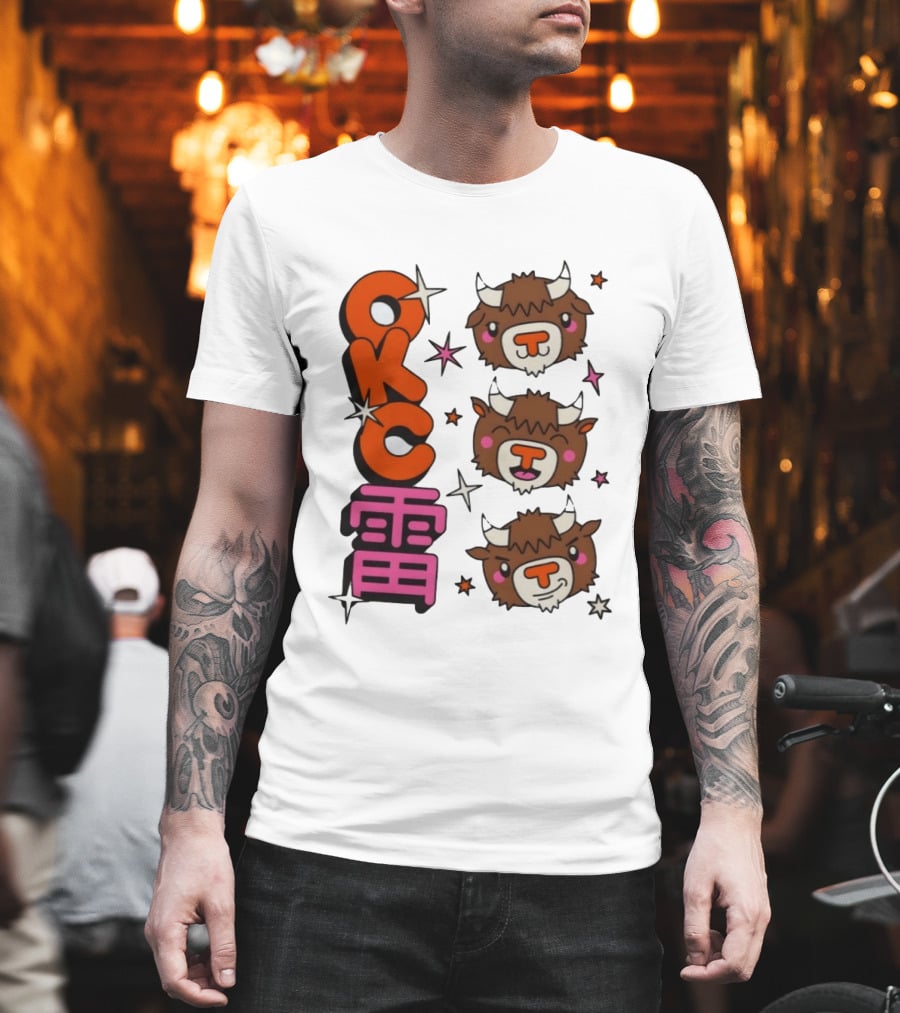 OKC Thunder Kawaii Bison Buffalo NBA Japan T-Shirt