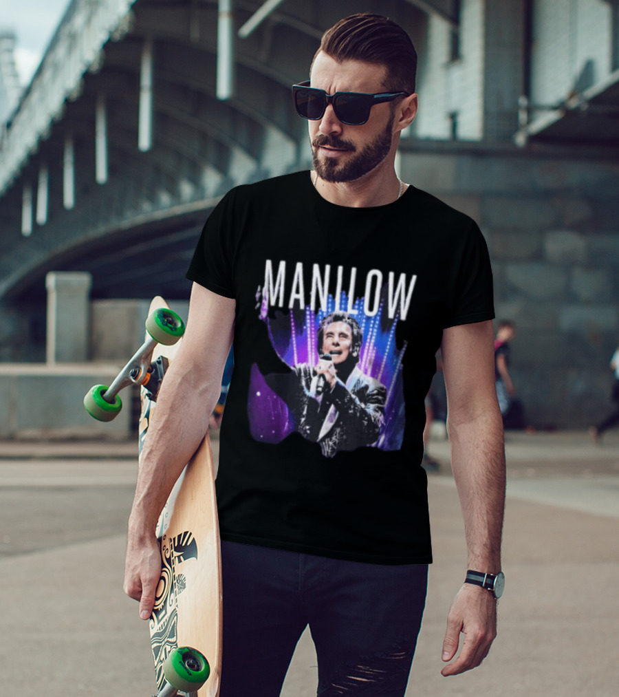 Manilow Concert Tour Photo With Microphone And Lights T-Shirt