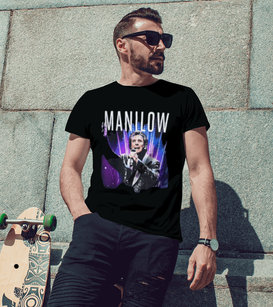 Manilow Concert Tour Photo With Microphone And Lights T-Shirt
