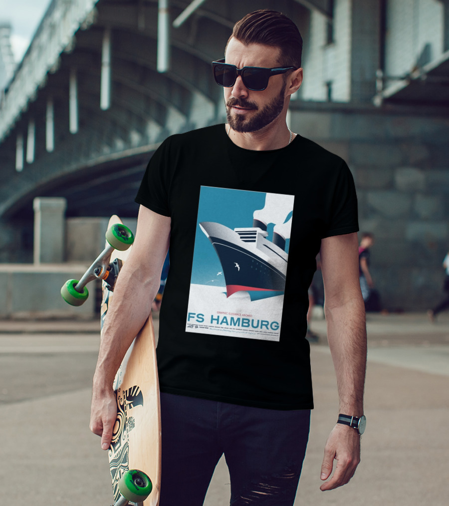 FS Hamburg Graphic Elegance Aboard Travel Maritime T-Shirt