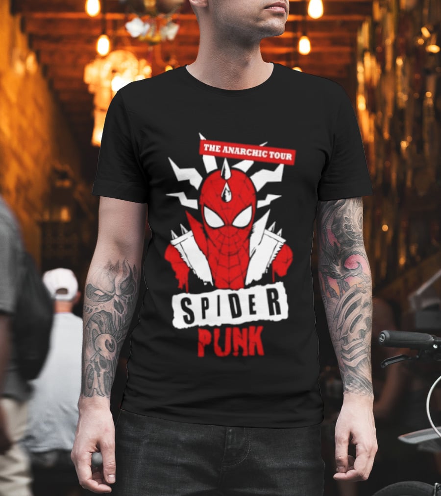 Spider Punk The Anarchic Tour Comic Style Spiked Hero T-Shirt