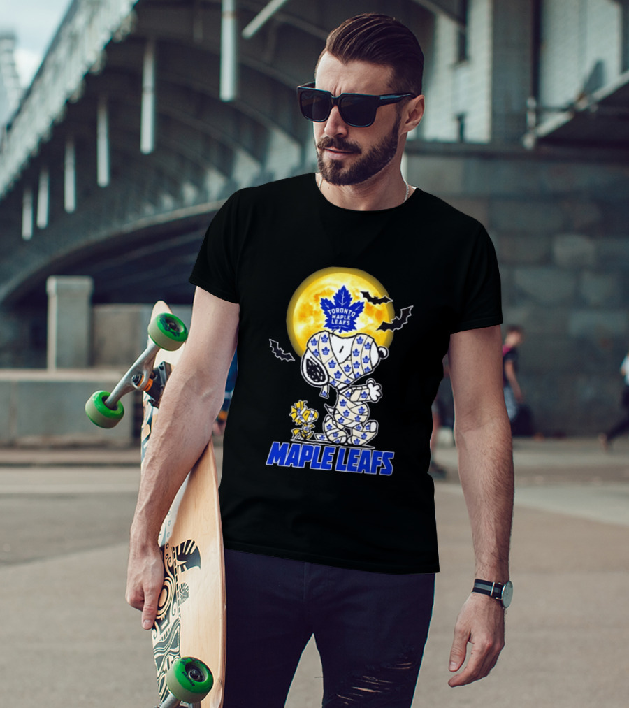 Toronto Maple Leafs Snoopy Woodstock Mummy Halloween Collaboration T-Shirt