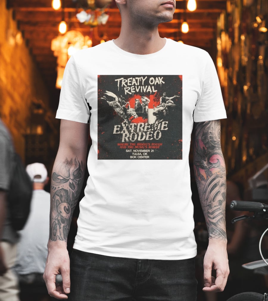 Treaty Oak Revival Extreme Rodeo Tulsa OK November 21 Bok Center Event T-Shirt
