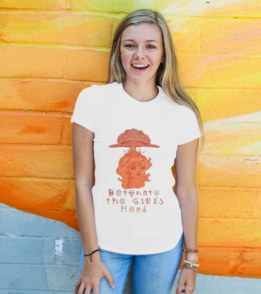 Hydeforce Store Detonate The Girl's Head Oat Dye T-Shirt