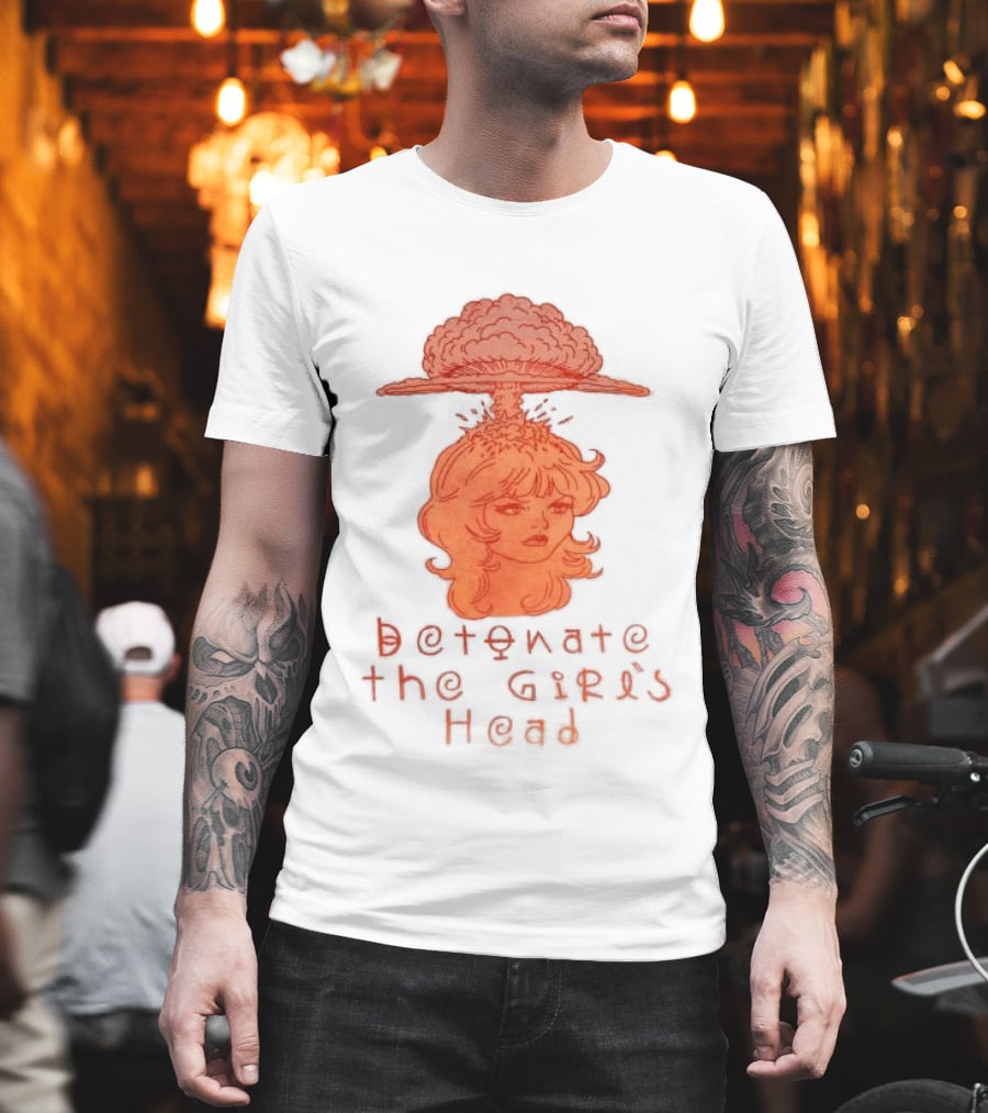 Hydeforce Store Detonate The Girl's Head Oat Dye T-Shirt