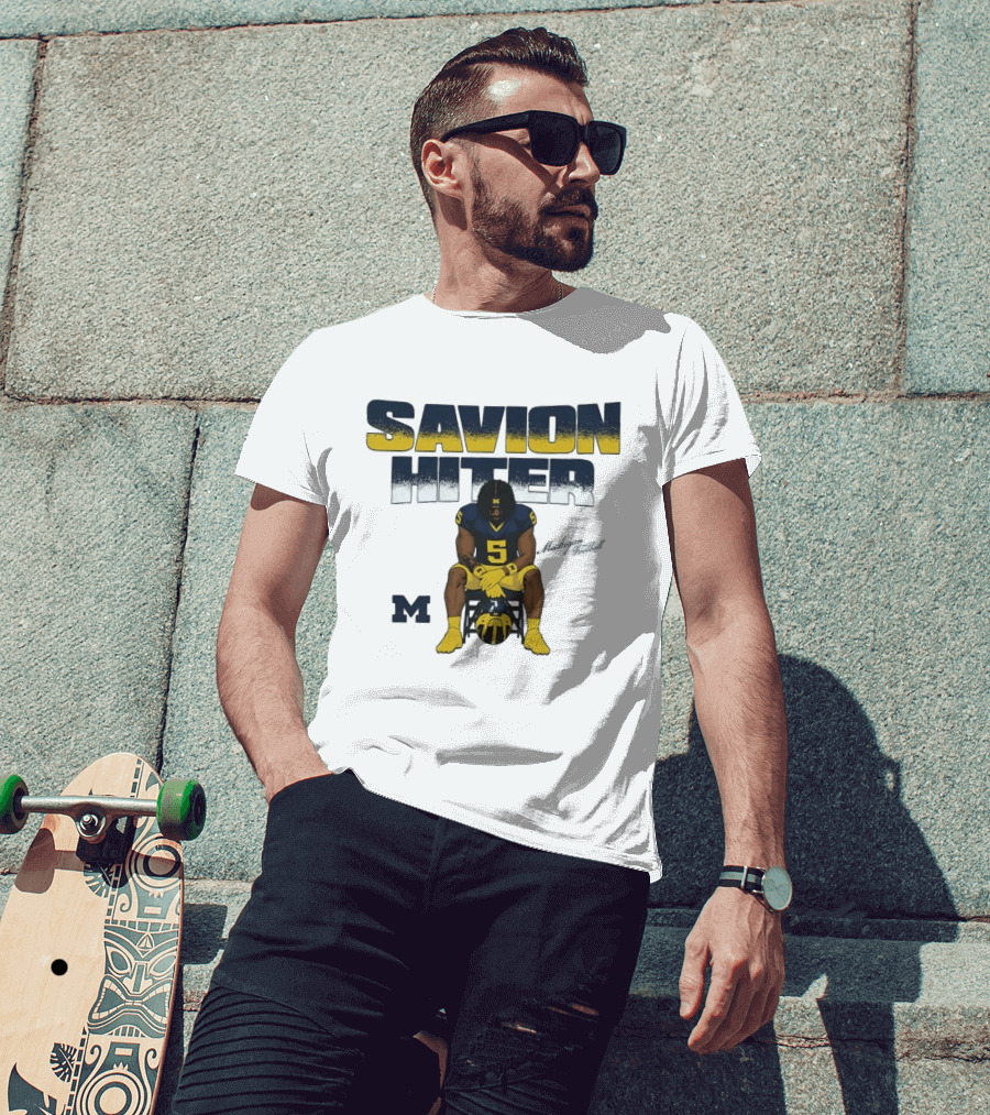 Savion Hiter No 5 Michigan Wolverines Football M T-Shirt