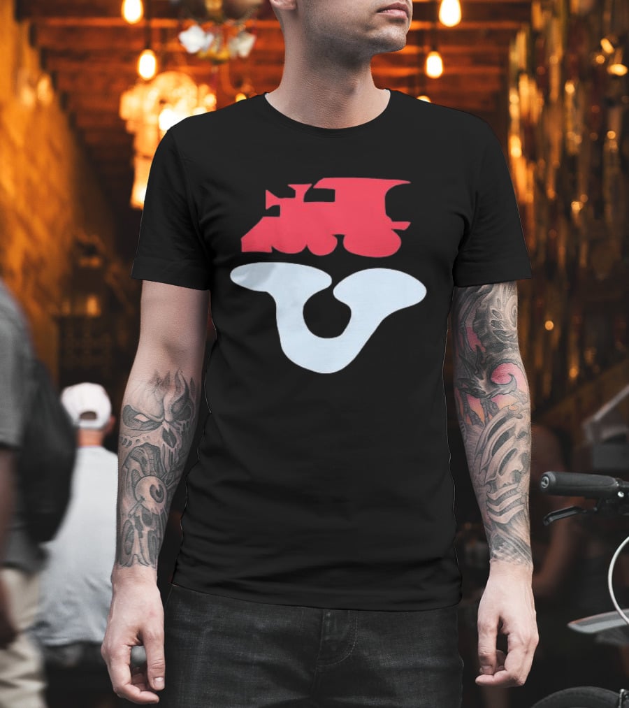 Dover Street Market Store Shop Cdg Red Train Blue Shape T-Shirt