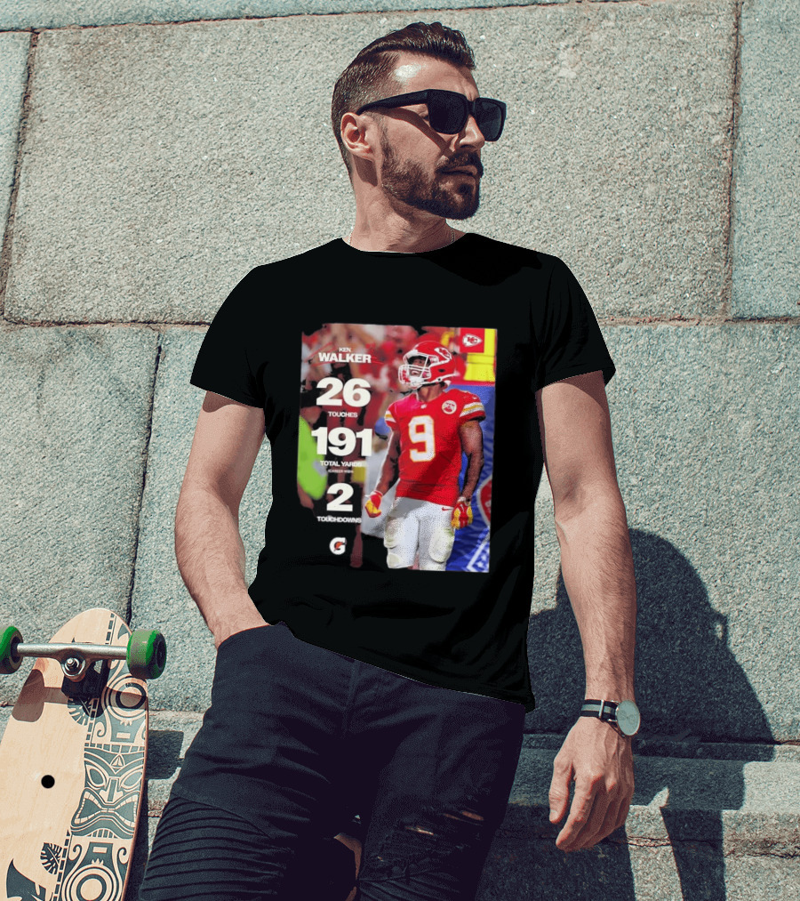 Ken Walker Kansas City Chiefs Career High 26 Touches 191 Total Yards 2 Touchdowns T-Shirt