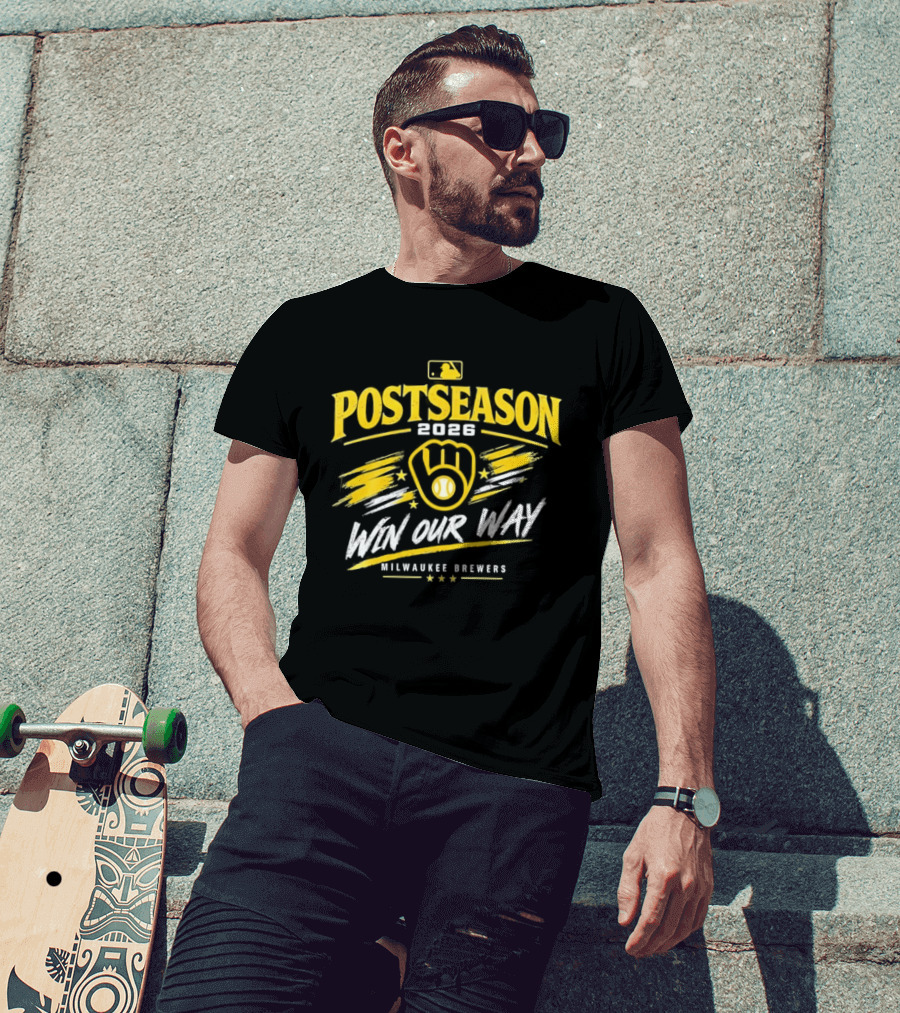 MLB Milwaukee Brewers Postseason 2026 Win Our Way Celebration T-Shirt
