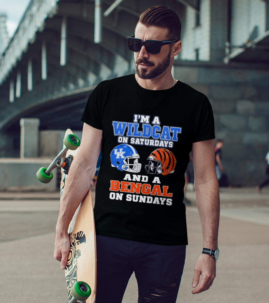 I'm A Wildcat UK Helmet Saturdays Bengal Helmet Sundays T-Shirt