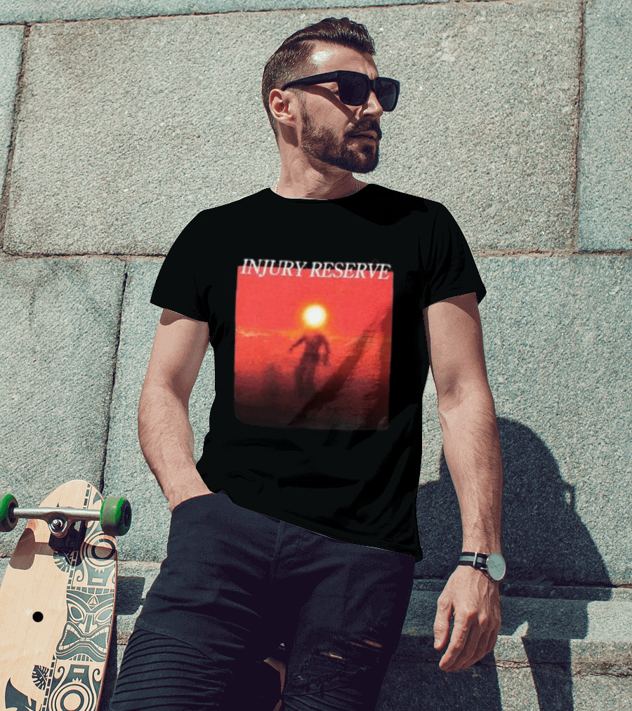 INJURY RESERVE Album Cover Red Sun Scene T-Shirt