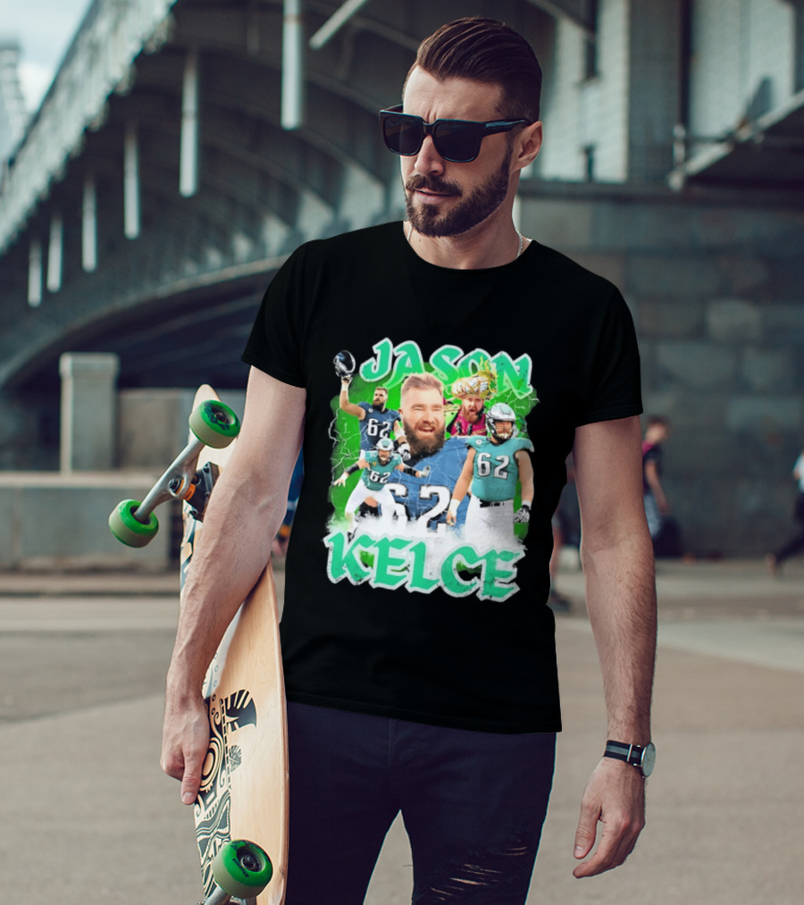 Jason Kelce 62 Philadelphia Eagles Vintage Style Football Fan T-Shirt