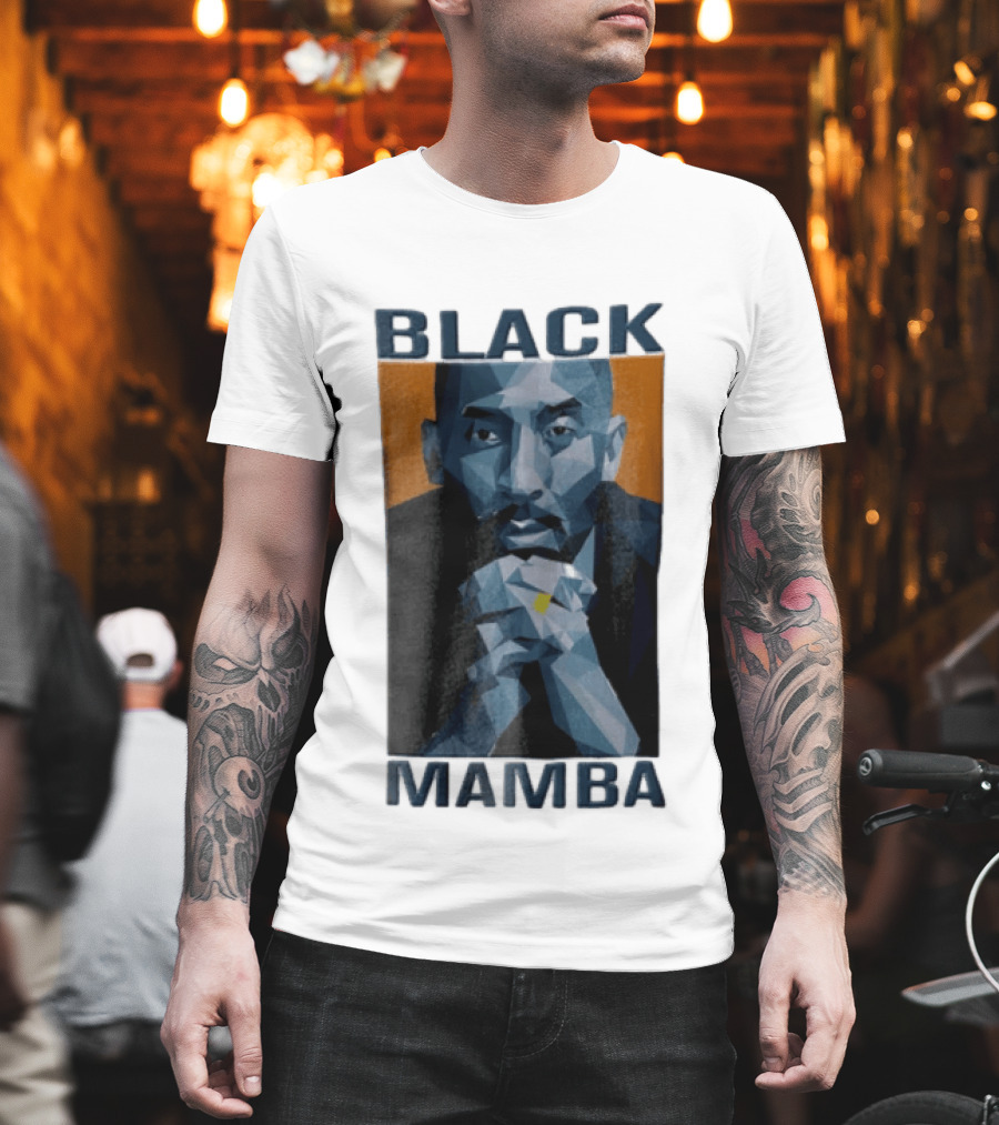 Black Mamba Low Poly Geometric Hands Clasped Orange T-Shirt