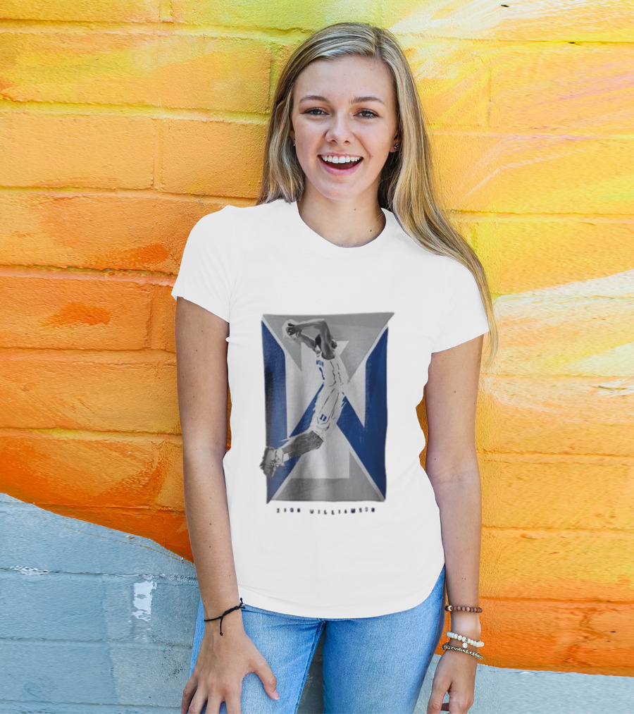 Duke Blue Devils NCAA Zion Williamson Basketball Player Dunking Geometric Number 1 T-Shirt