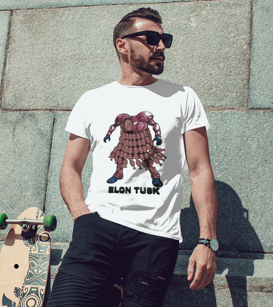 Elon Tusk Bootleg Collage Meme Unique Robot Face Fusion T-Shirt