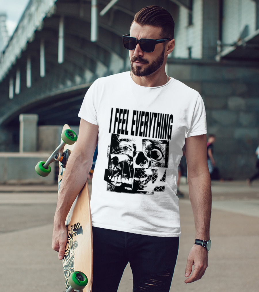 I Feel Everything Horror Skull Face T-Shirt
