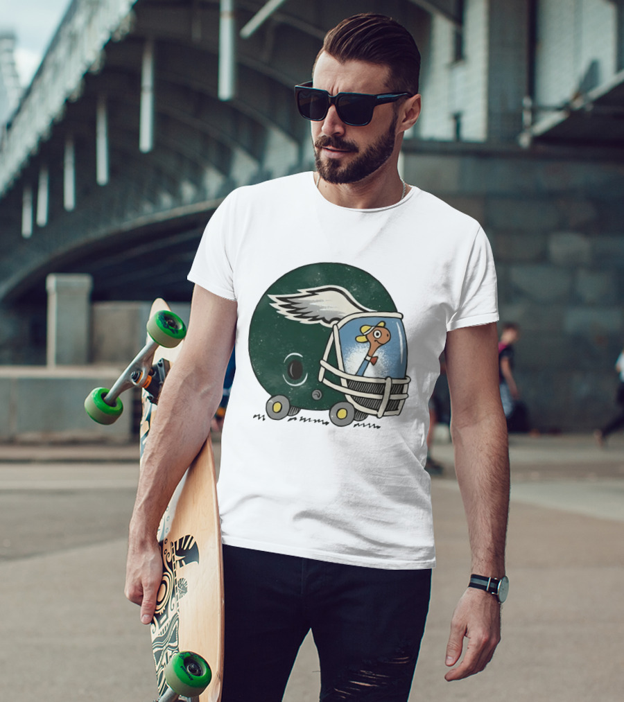 Philadelphia Eagles Worm Inside Football Helmet Sports Humor T-Shirt