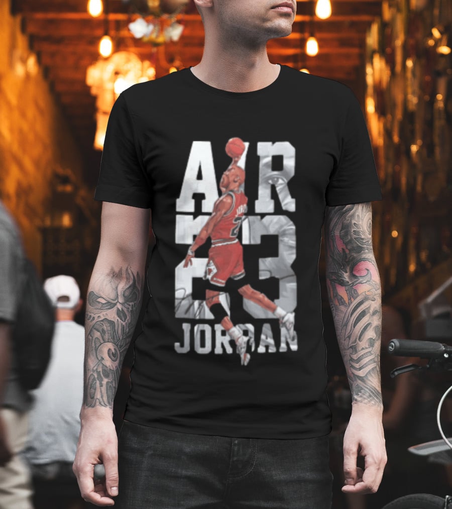 Chicago Bulls Air 23 Michael Jordan Dunking Basketball T-Shirt