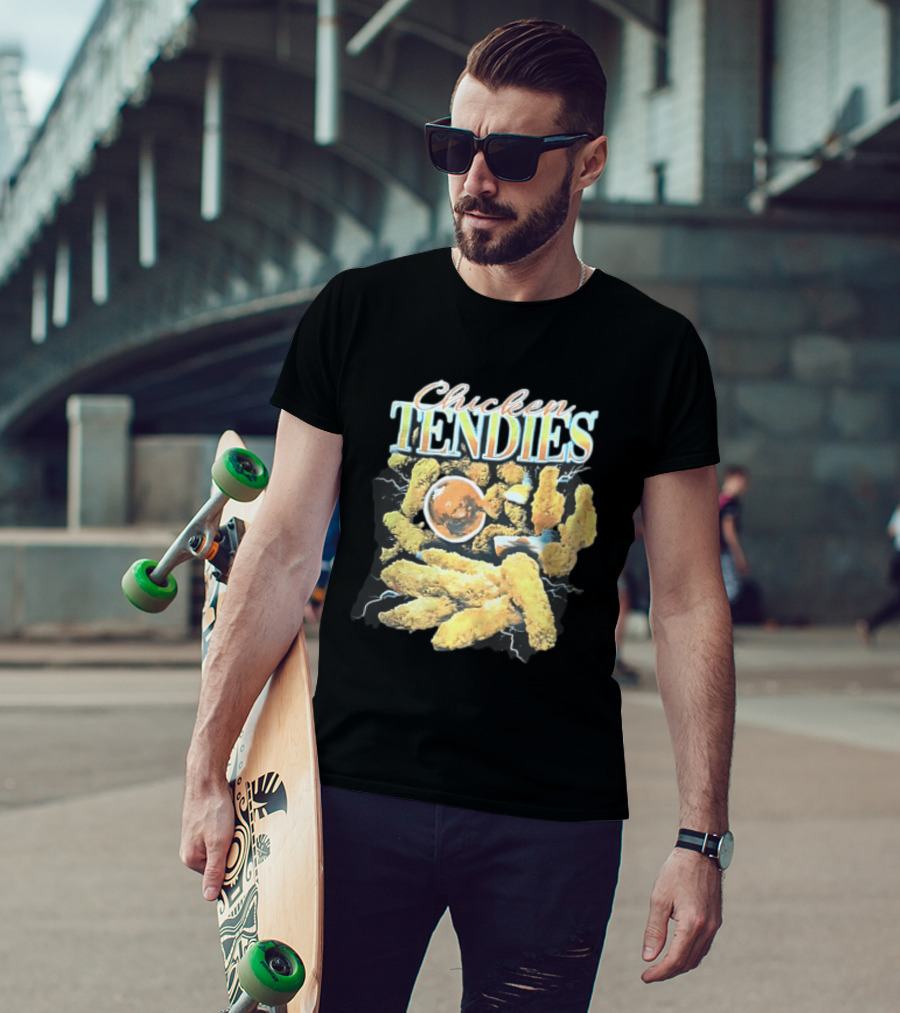 Chicken Tendies Fried Tenders Dipping Sauce Lightning Bolts T-Shirt