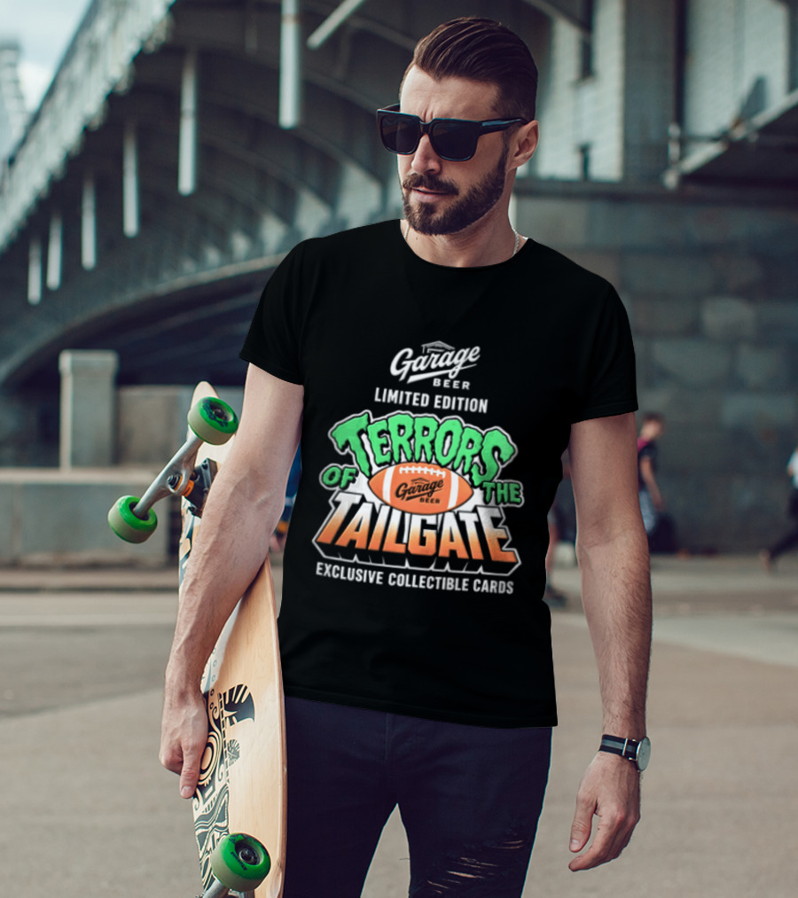 Garage Beer Limited Edition Terrors Of The Tailgate Exclusive Collectible Cards Football T-Shirt