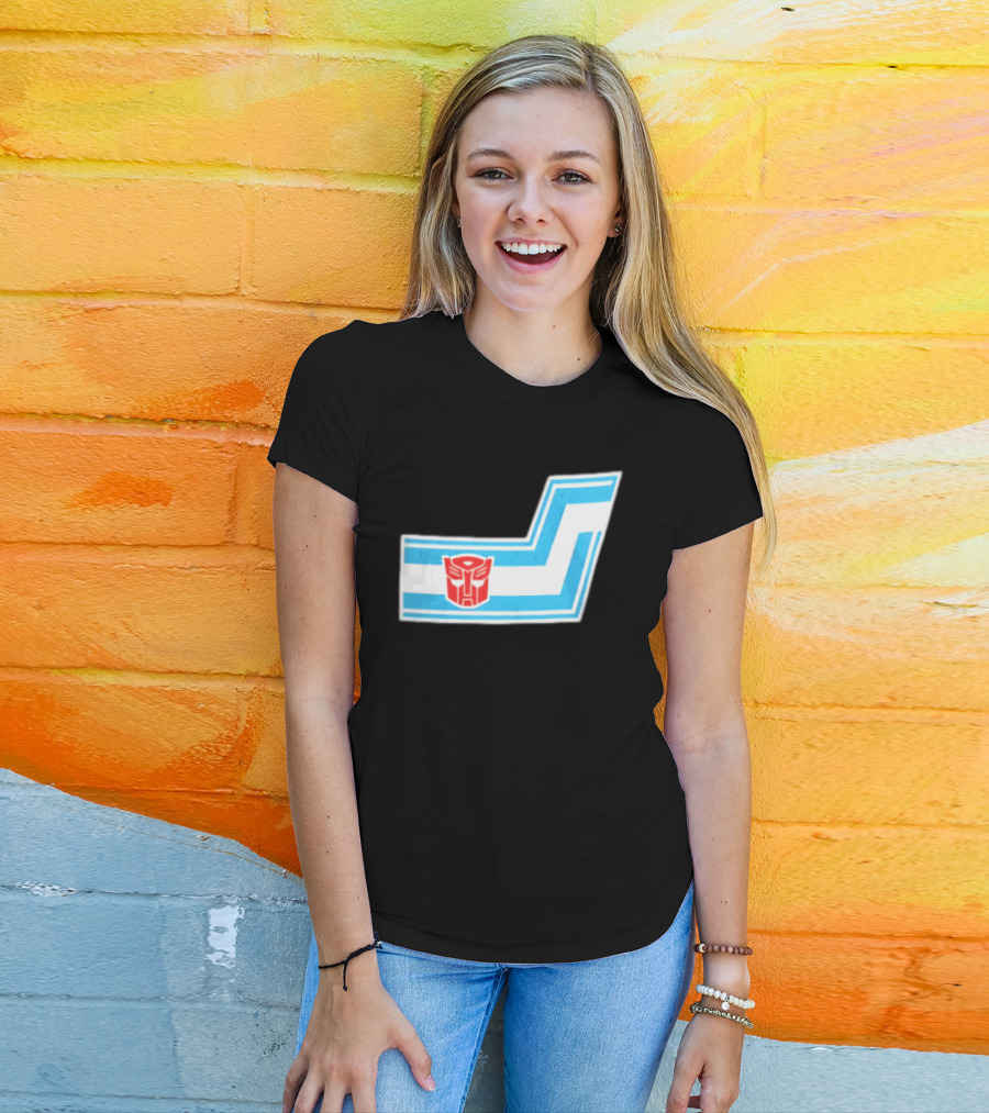 Transformers Autobots Red Insignia Blue White Racing Stripes Chevron Stickers T-Shirt
