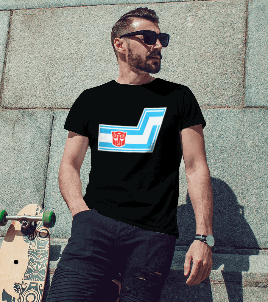 Transformers Autobots Red Insignia Blue White Racing Stripes Chevron Stickers T-Shirt