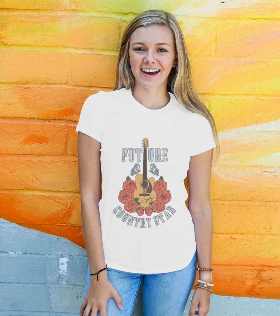 Future Country Star Dolly Parton 2026 Roses Guitar T-Shirt