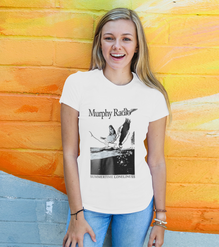 Murphy Radio Summertime Loneliness Woman On Flying Crane At Shore Line T-Shirt
